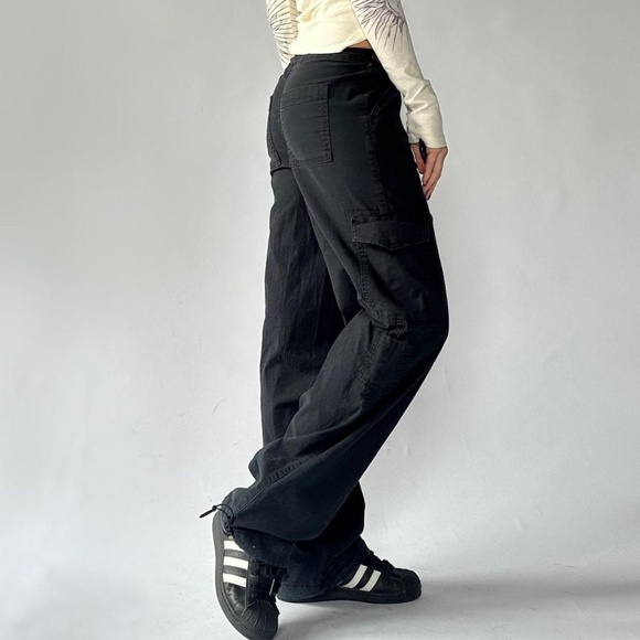 Low Rise Cargo Pants Black Parachute Small - Picture 2 of 4